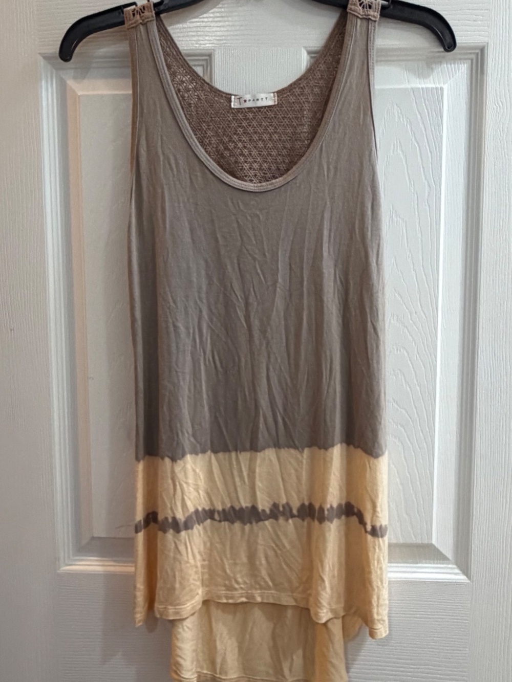 New T Party Sleeveless Tunic Top Tank Racerback Shirt Tie Dye Hi Low Small